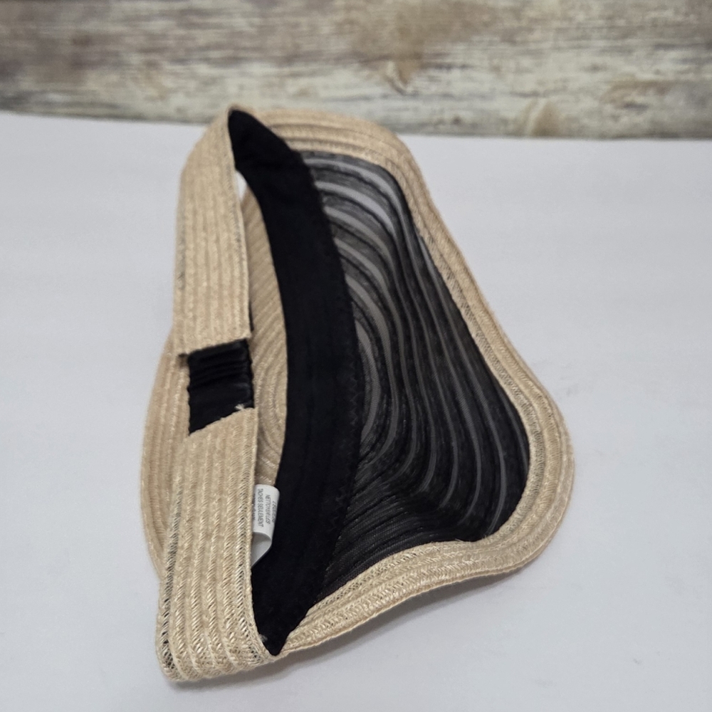 Eugenia Kim VICKY Straw Woven Weave Mesh Sun Visor Hat Accessory Natural - Picture 6 of 9